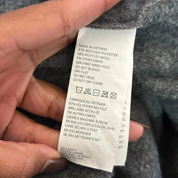 prAna Brookland 1/4 Zip Sweater Gravel Gray Men’s Size M - Picture 3 of 10